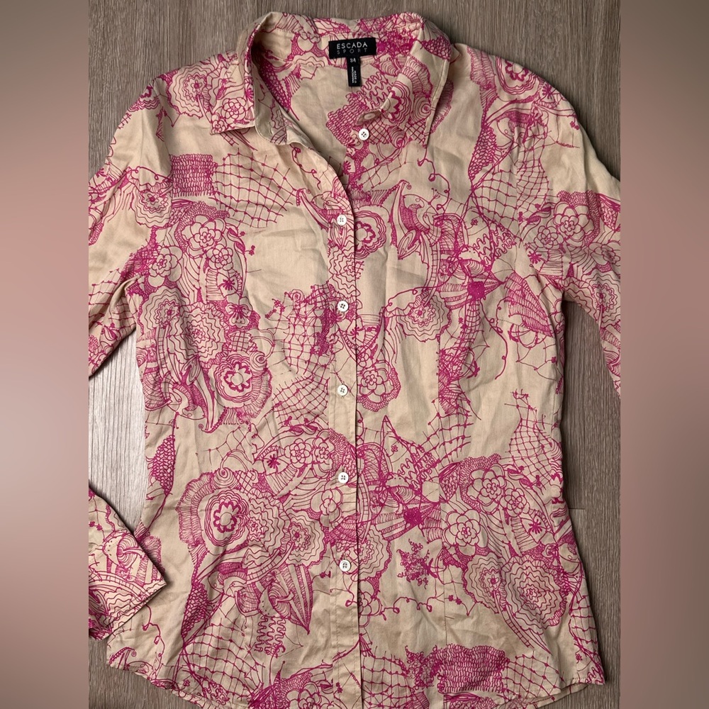 Escada Sport “fantasy” Fitted Button Up Blouse - Picture 5 of 6